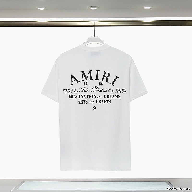 Amiri Casual Graphic T-shirt White Blue Amiri for Comfortable Styling