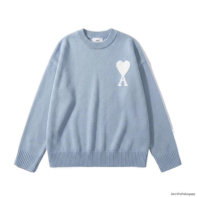 AMIRI Love Simple Style Blue Sweater
