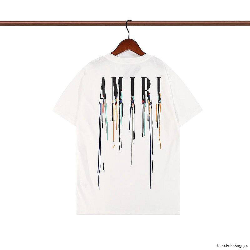 Amiri Patterned Graphic T-shirt White Blue Amiri with Polished Detail