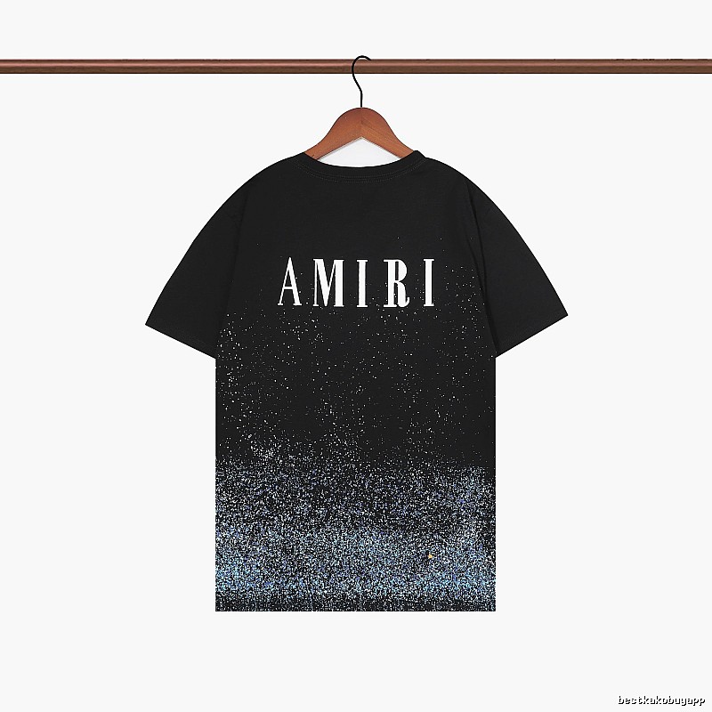 Amiri Premium Style Graphic T-shirt White Blue Amiri for Resort Outfits
