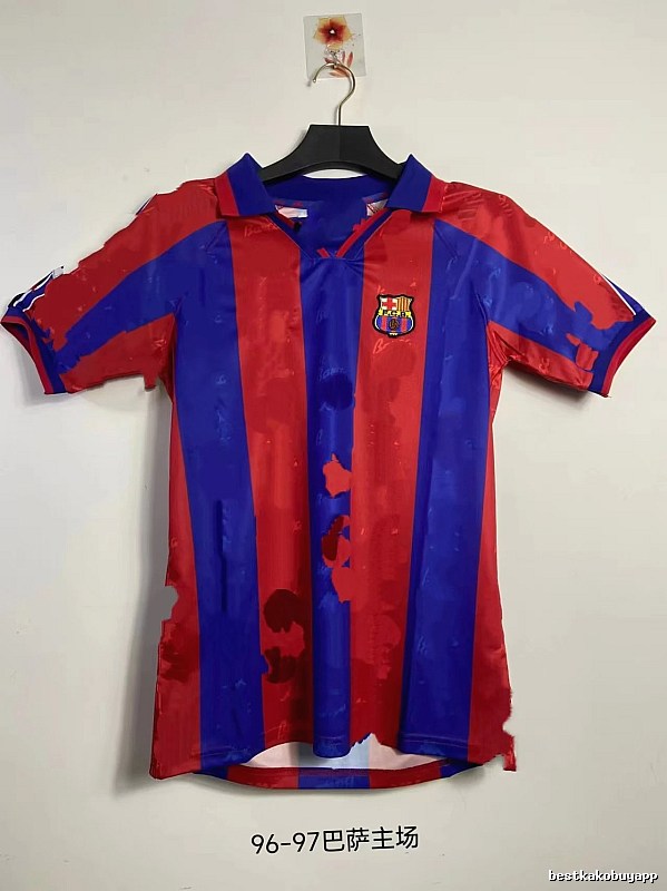 Barcelona Resort Retro soccer jersey Blue Red Barcelona for Travel Looks