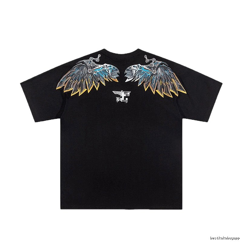 BOY Mechanical Wing Street Style Black Short Sleeve T-Shirt