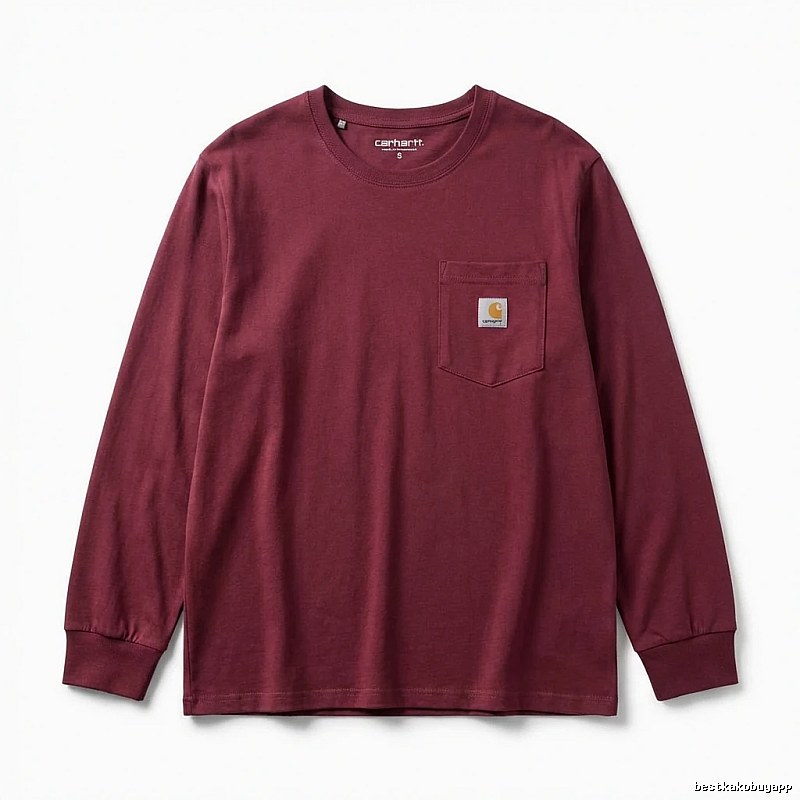 Carhartt basic simple wine red long sleeves