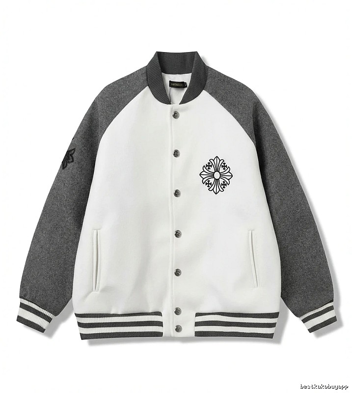 Chrome Hearts Retro Grey and White Collar Jacket