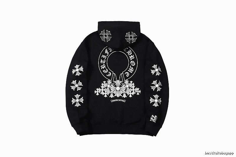 Chrome Hearts Urban Cross graphic hoodie Black Blue Cross with Statement Pattern
