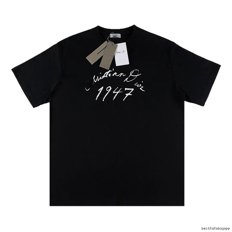 Dior 1947 Collection Handwriting-style Black T-Shirt