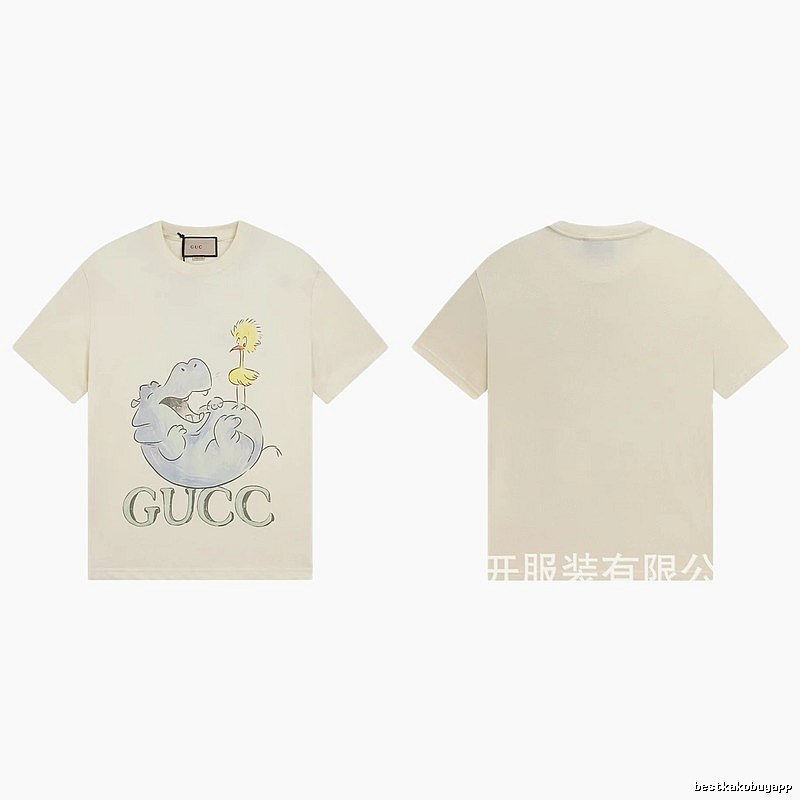 Gucci Cartoon Hippo Casual Off-white T-shirt