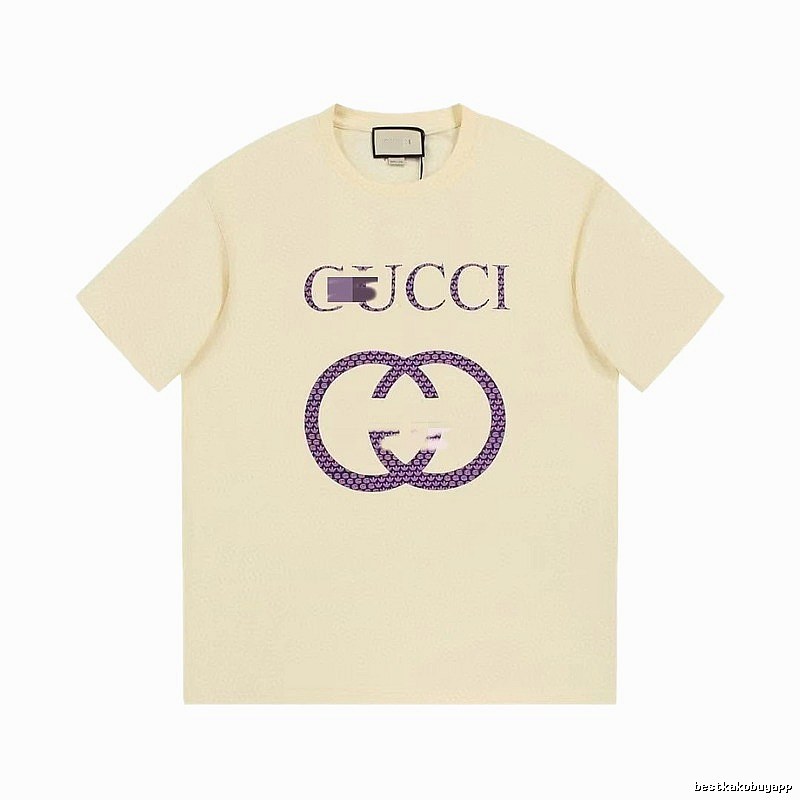 Gucci Double G Vintage Style Beige Short Sleeve T-Shirt