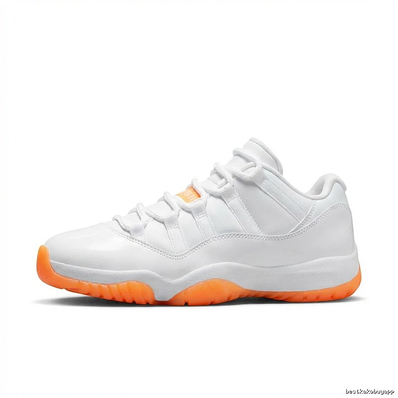 Jordan AJ11 Trendy White-Orange Sneakers