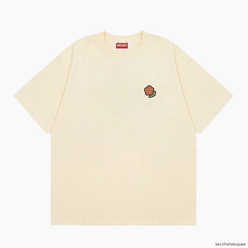 KENZO Embroidered Little Flower Casual Style Off-white T-shirt