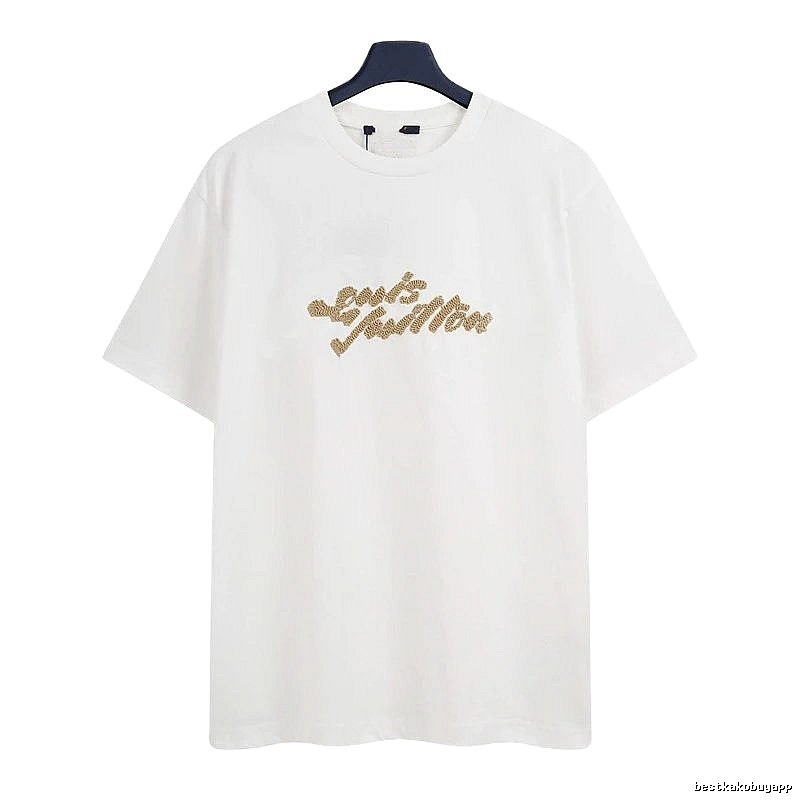 Louis Vuitton Flocked Casual Style White Short-Sleeve T-Shirt