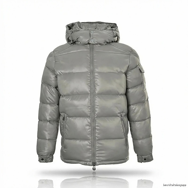 Moncler hooded fashionable grey down jacket