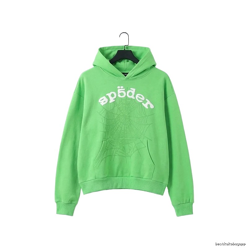 Sp5der Trendy Style Fluorescent Green Sweatshirt