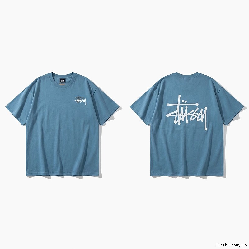 Stussy basic simple style blue T-shirt
