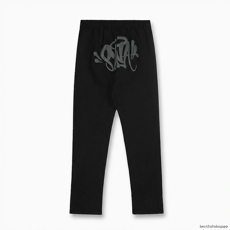 SynaWorld Graffiti-style Black Trousers