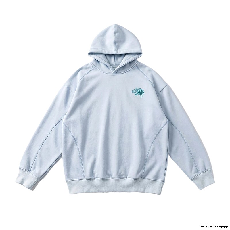 SynaWorld Simple Style Light Blue Hoodie