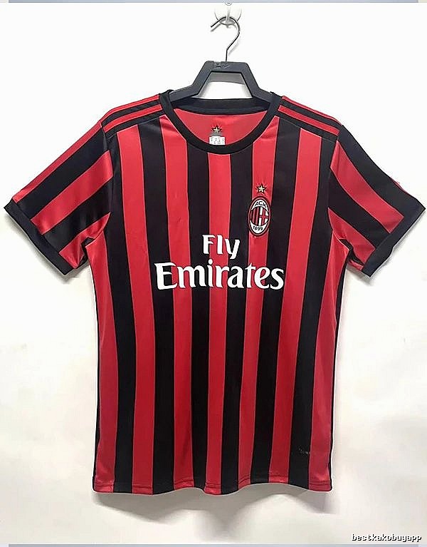 AC Milan Streetwear Retro soccer jersey Red Black Striped with Practical Shape