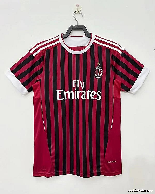 AC Milan Urban Retro soccer jersey Red Black Striped with Statement Pattern