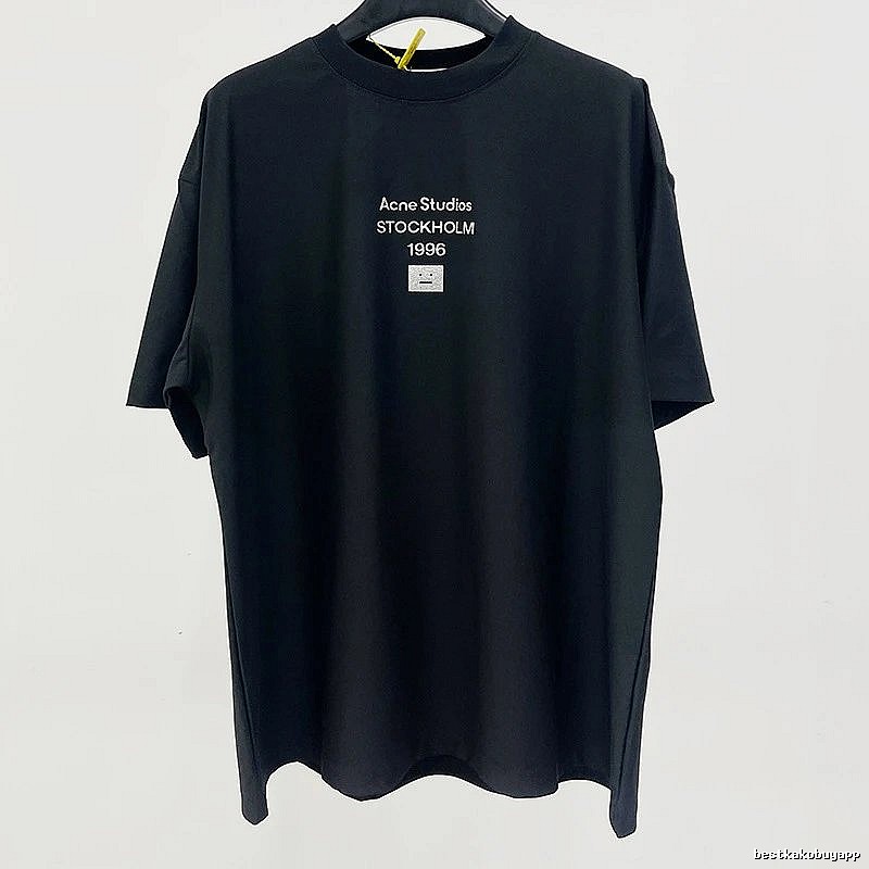Acne Studios 2090-80 Black Style Ac908066 Stockholm Logo T-Shirt Airport Outfit