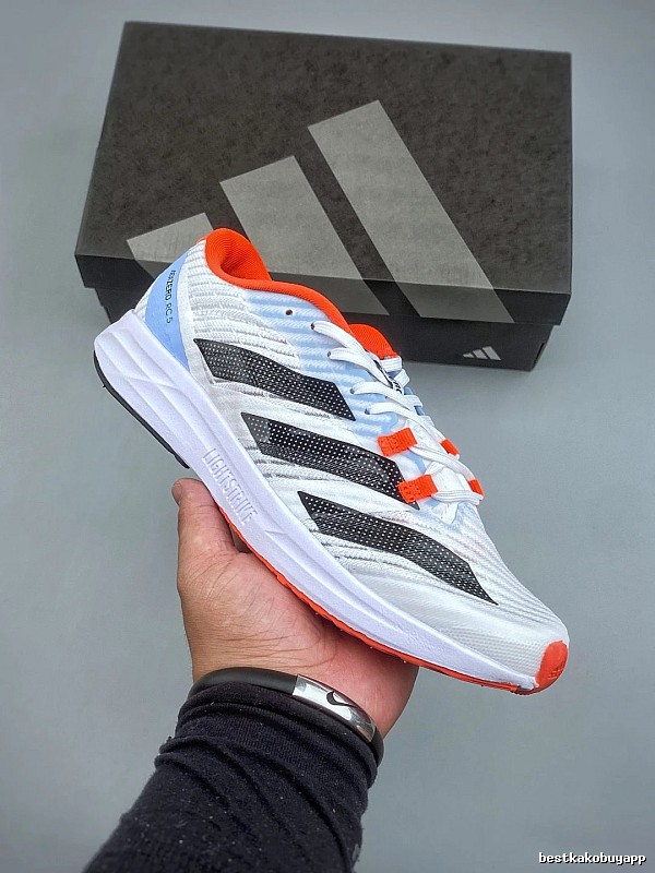Adidas White, Black and Orange Road Runners, Mixed Panel Finish