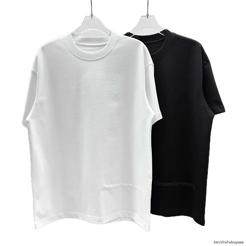 Alexander Wang Embossed Minimalist Solid Color T-shirt