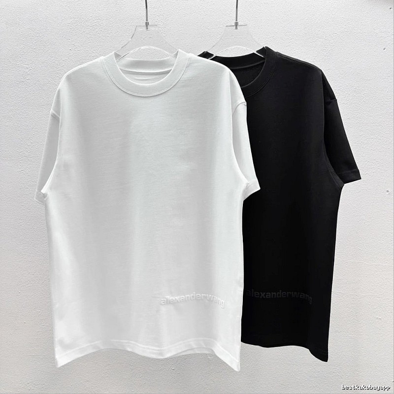 Alexander Wang Embossed Minimalist Style Solid Color T-shirt