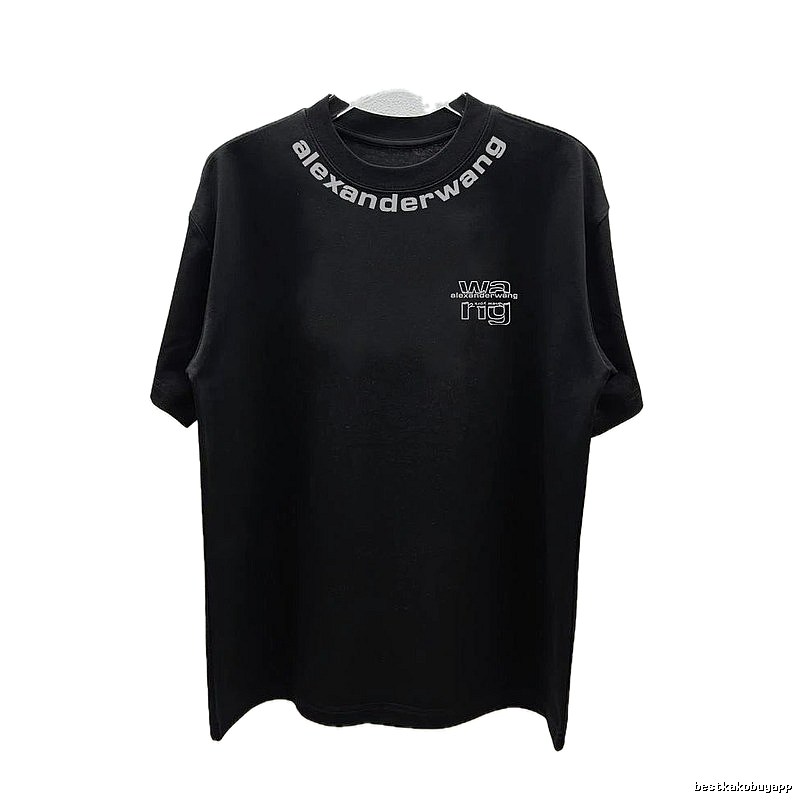 Alexander Wang Letter Print Street Style Black T-Shirt