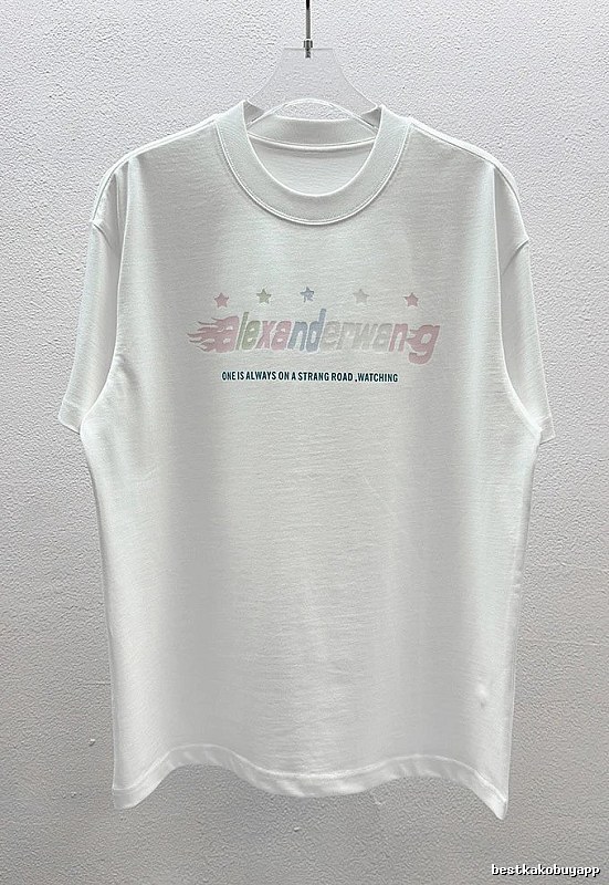 Alexander Wang Letter Print Street Style White T-Shirt