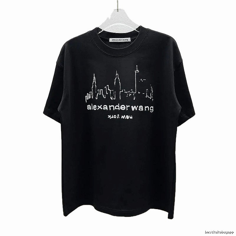 Alexander Wang Trendy & Cool Skyline Print Black T-Shirt