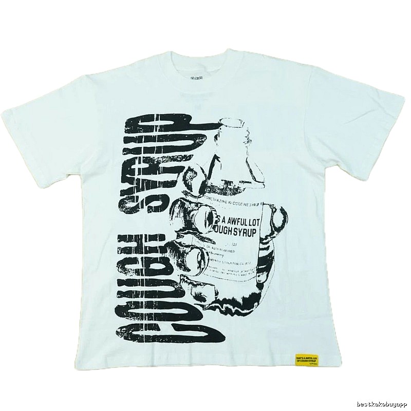 ALOCS Syrup Print Street Style White T-Shirt