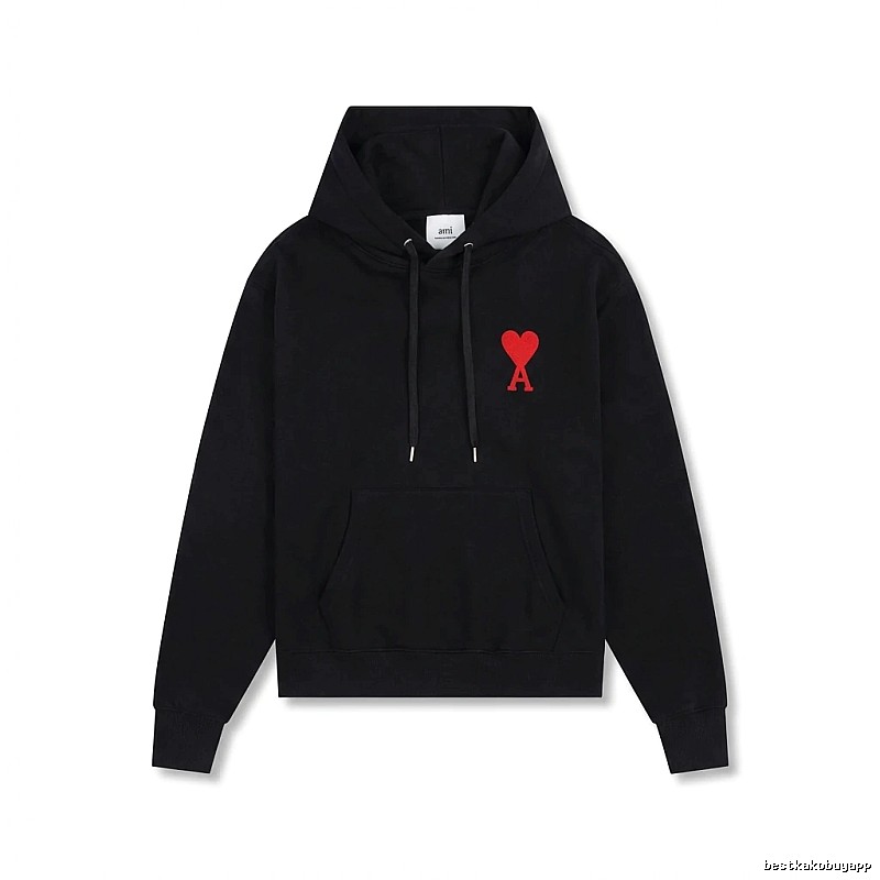 AMI Embroidered Heart Black Sweatshirt