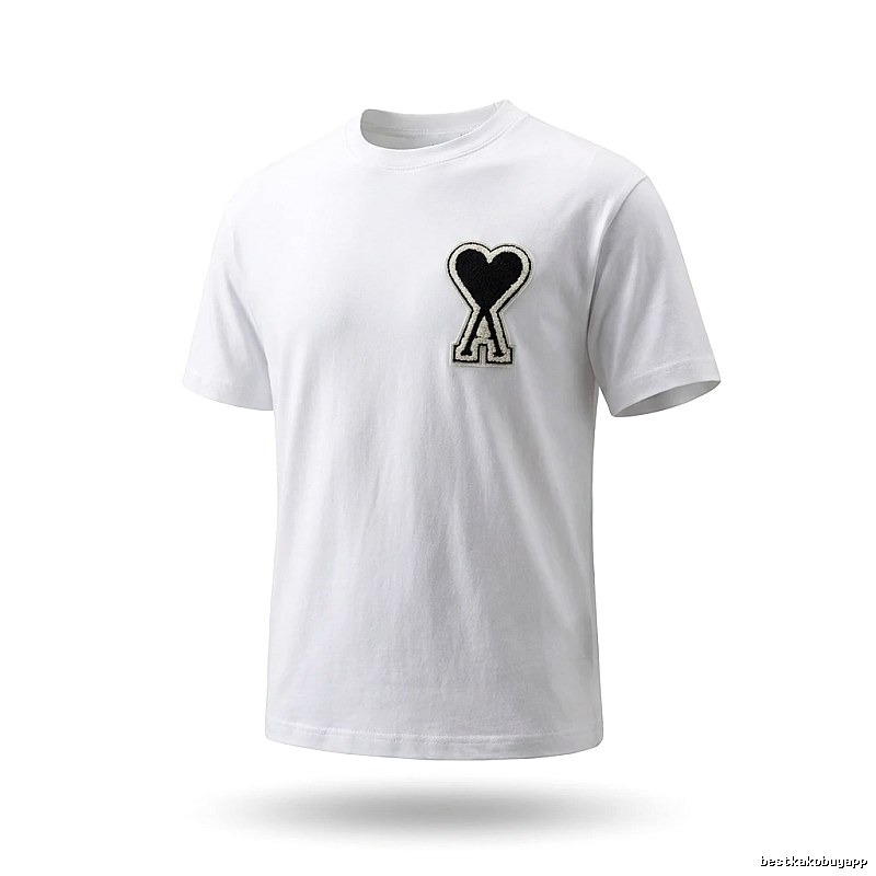 AMI Love Embroidery Simple White T-shirt