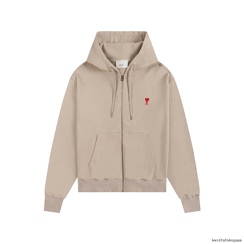 AMI Love Minimalist Style Beige Cardigan