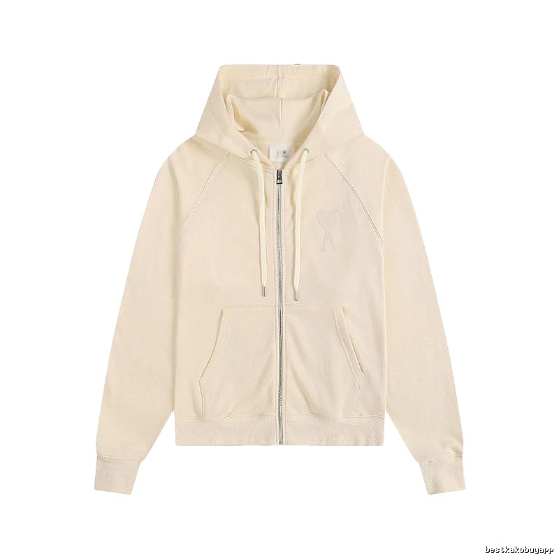 AMI Love Minimalist Style Beige Sweatshirt