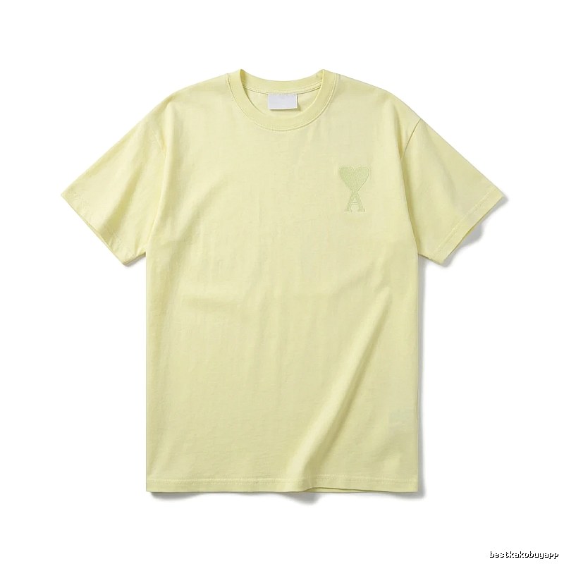AMI Love Simple Style Yellow T-shirt