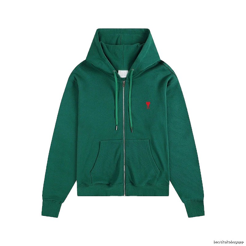 AMI Minimalist Style Dark Green Hoodie