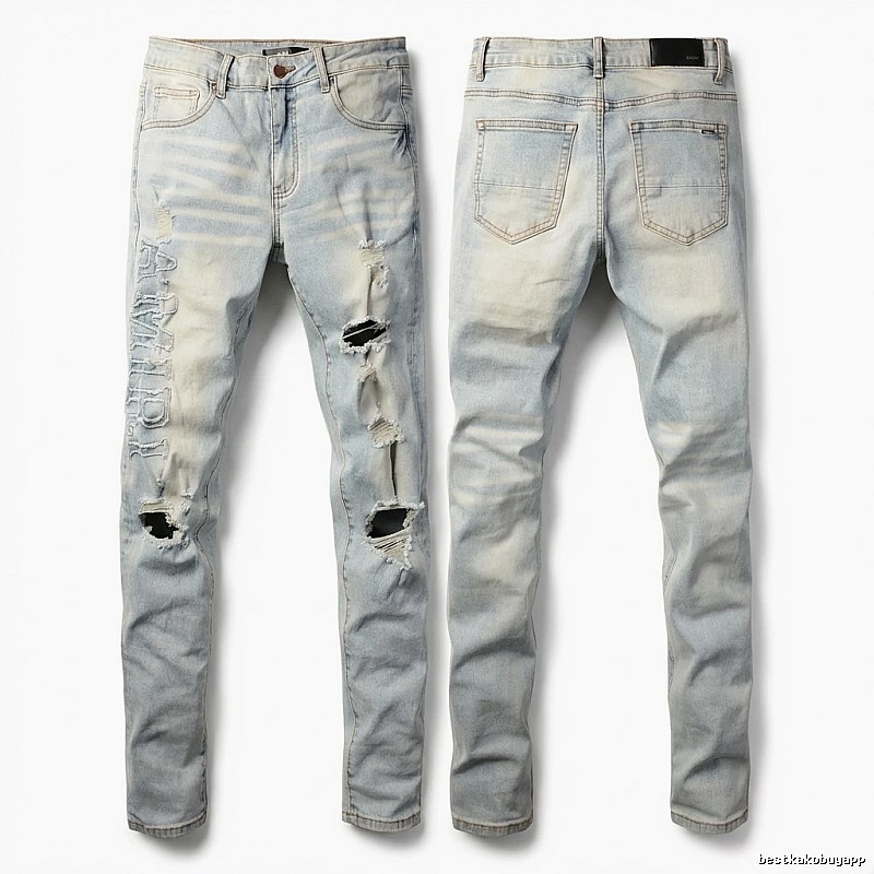 AMI Ripped Trendy Brand Jeans