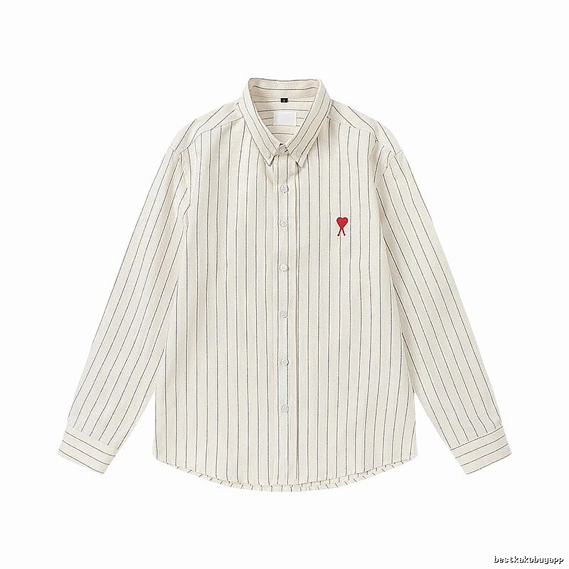 AMI Stripe Minimalist Style White Shirt