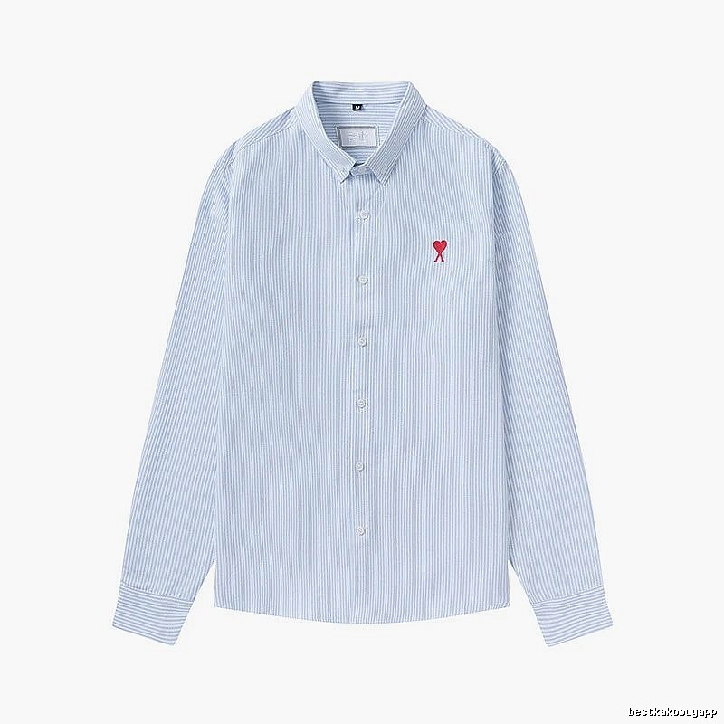 AMI striped minimalist style blue shirt
