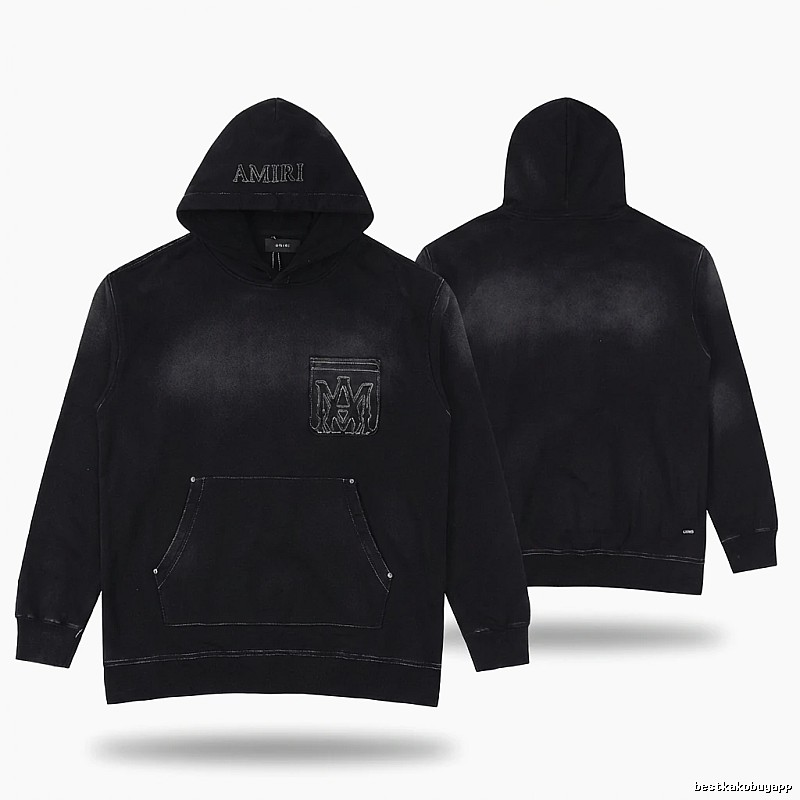 AMIRI distressed black hoodie