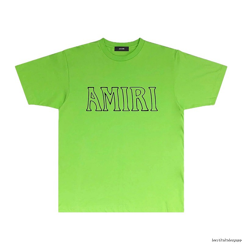 AMIRI Fluorescent Green Simple T-shirt