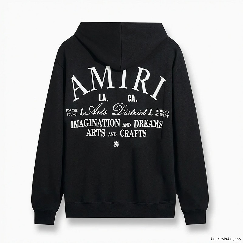 AMIRI printed style black hoodie