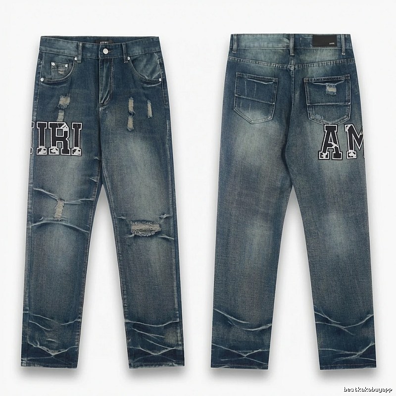 AMIRI ripped denim blue jeans