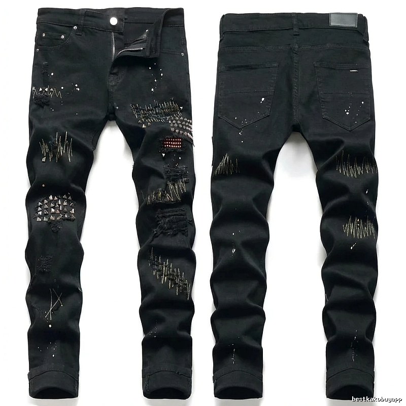 AMIRI Ripped Trendy Black Pants