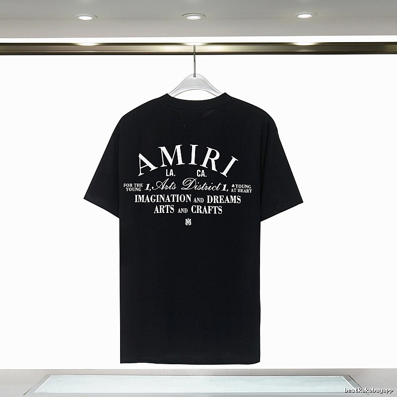 Amiri Travel Graphic T-shirt White Blue Amiri with Soft Visual Tone