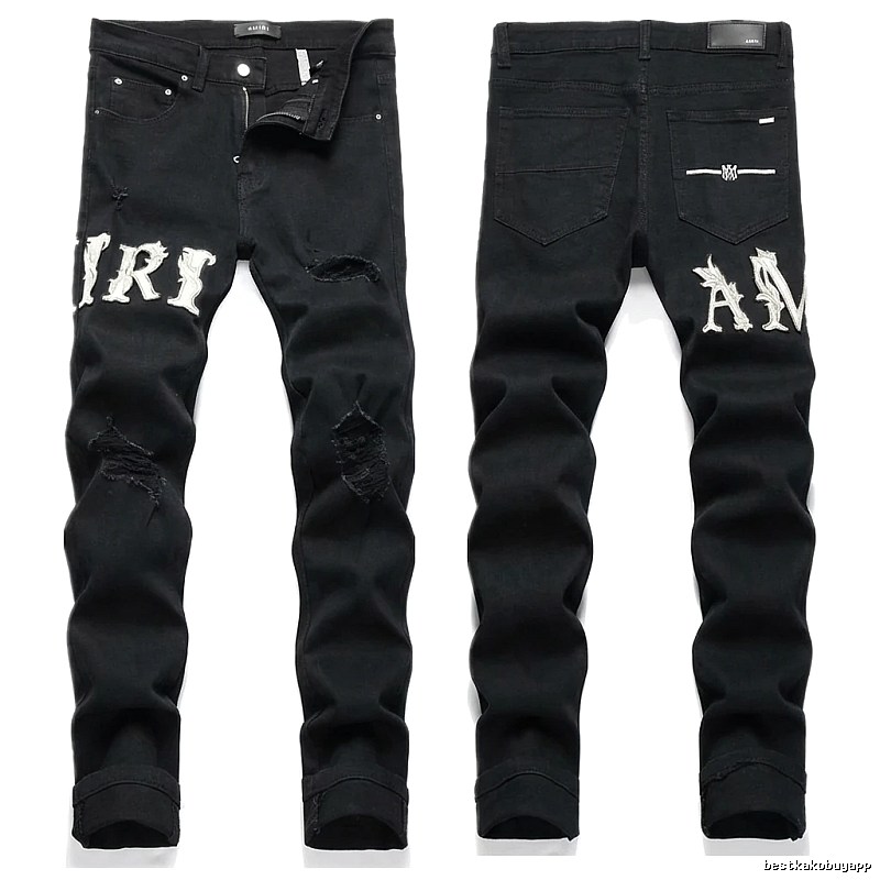 AMIRI Trendy Black Jeans with Holes