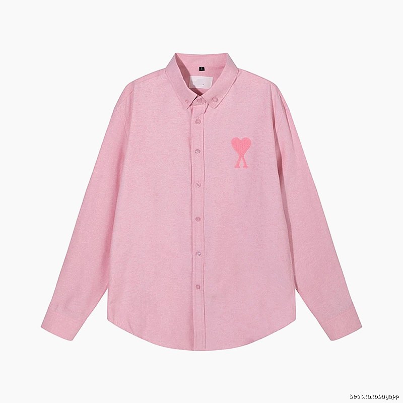 AMI's Love Minimalist Style Pink Shirt