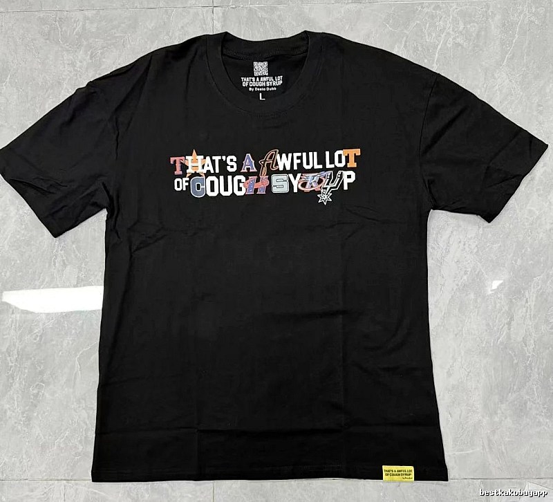 Awful Lot Color-block Printed Street Style Black T-shirt