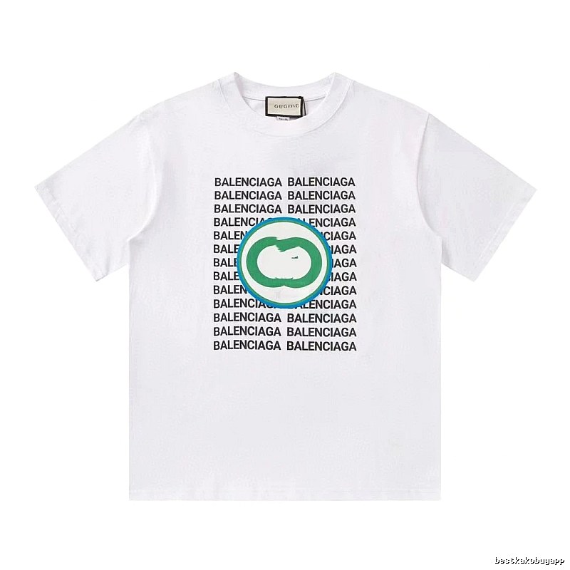 Balenciaga All-over Print Trendy Style White T-Shirt