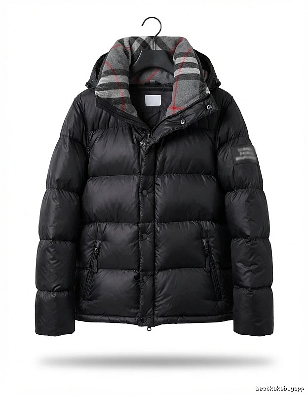 Balenciaga checkered style black down jacket